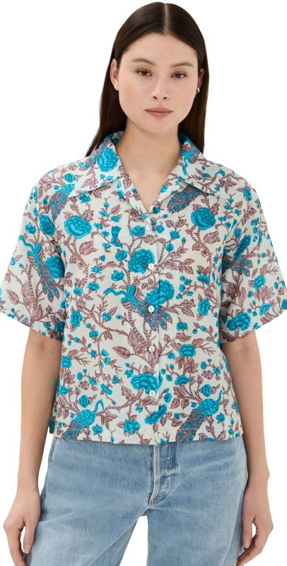 Alix of Bohemia Stevie Peacock Plume Shirt Peacock