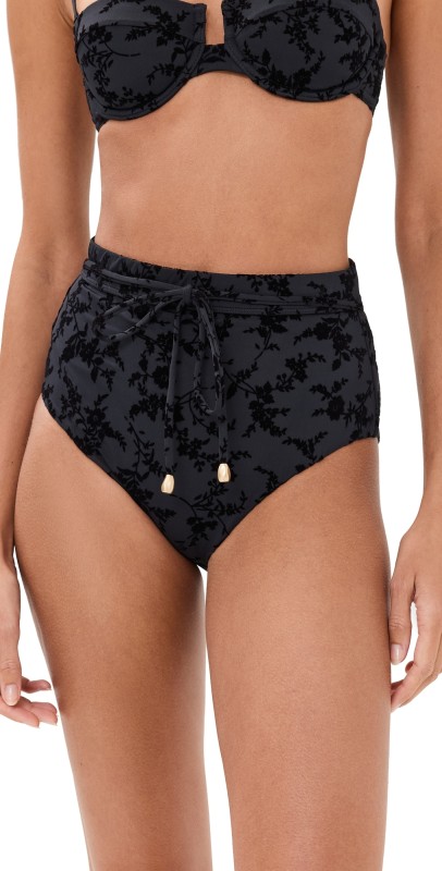 Zimmermann Wylie Textured High Waist Pants Black