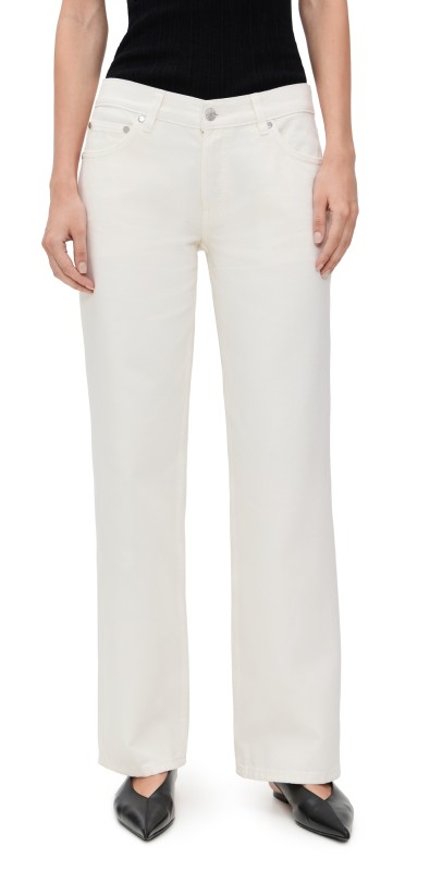 EB Denim Low Rise Baggy Jeans White