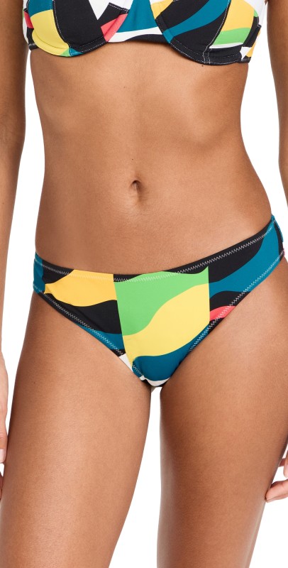 STAUD Gemma Bikini Bottoms Marble Wave