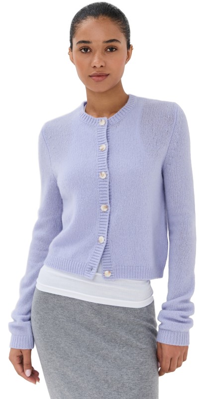 LISA YANG Felicia Cashmere Cardigan Soft Lavender