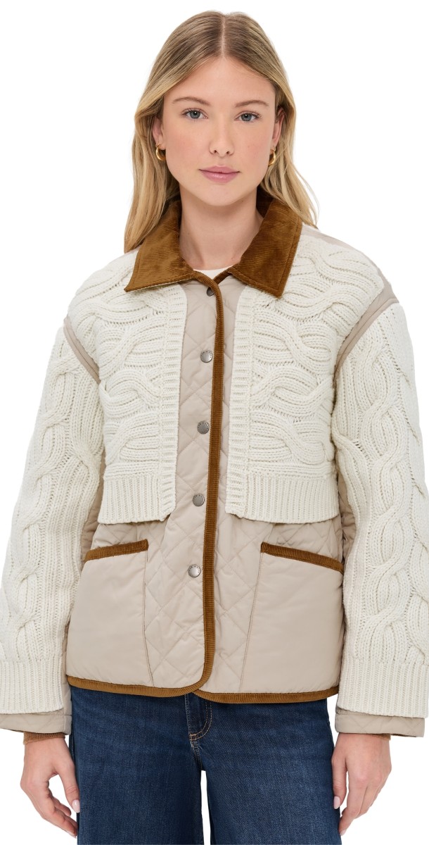 rag & bone Ivy Mixed Media Liner Jacket Ivory