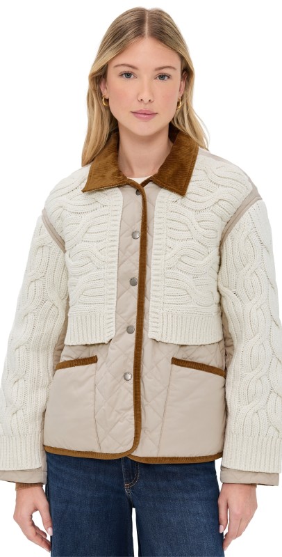 rag & bone Ivy Mixed Media Liner Jacket Ivory