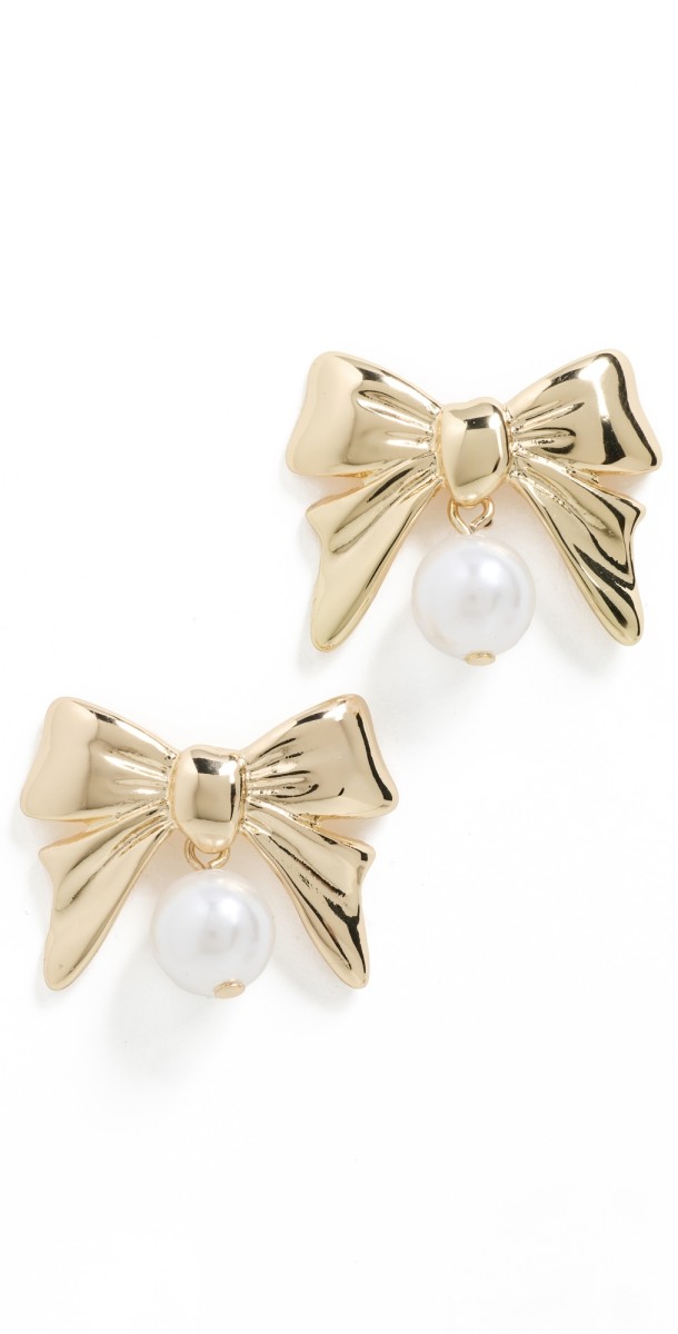 BaubleBar Annie Earrings Pearl/Gold