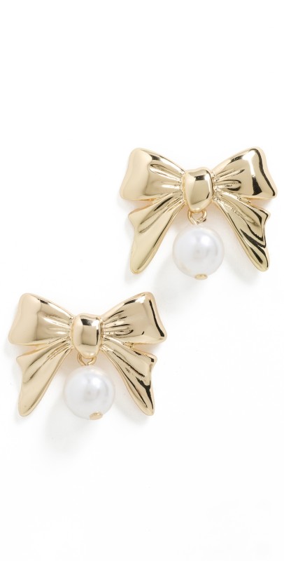 BaubleBar Annie Earrings Pearl/Gold