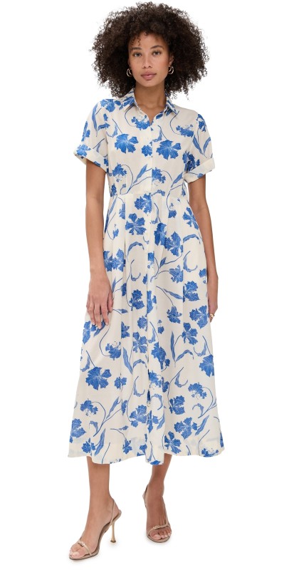 Birds of Paradis Aster Dress Blue Iris
