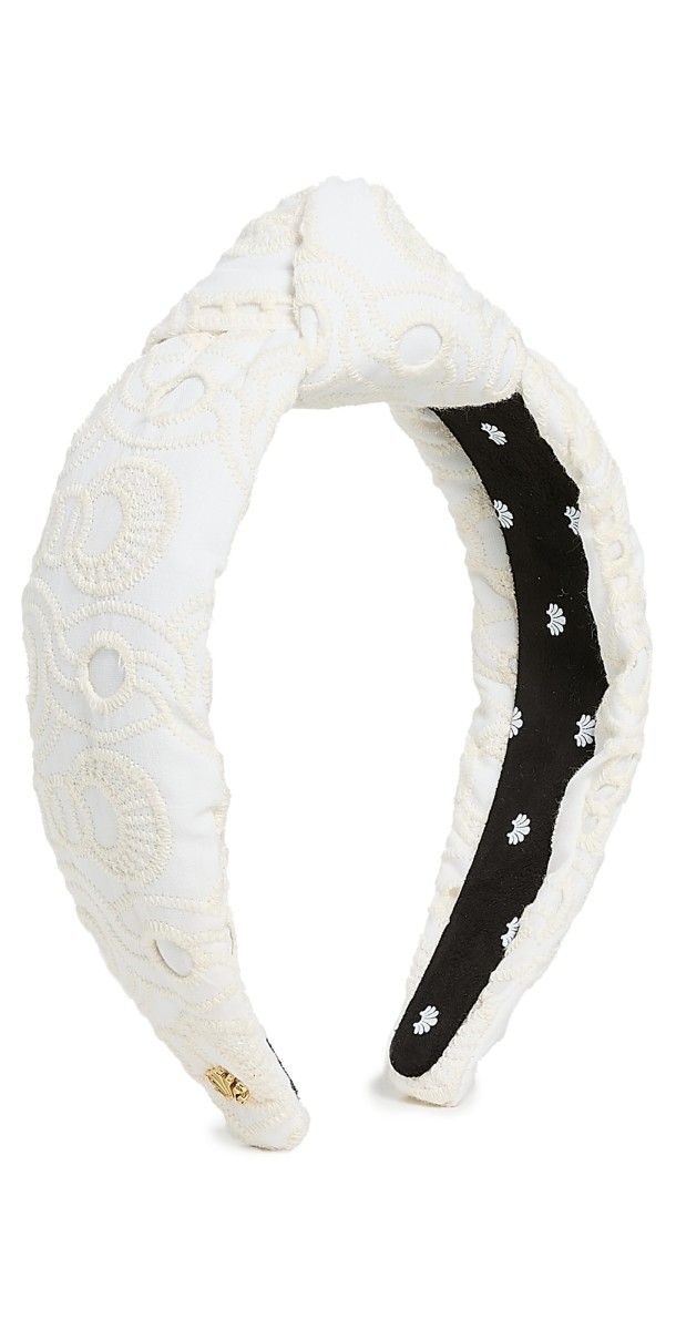 Lele Sadoughi Knotted Eyelet Headband Ivory