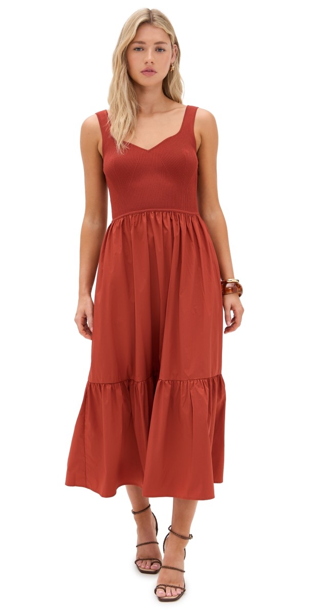 Tanya Taylor Josephina Dress Brick