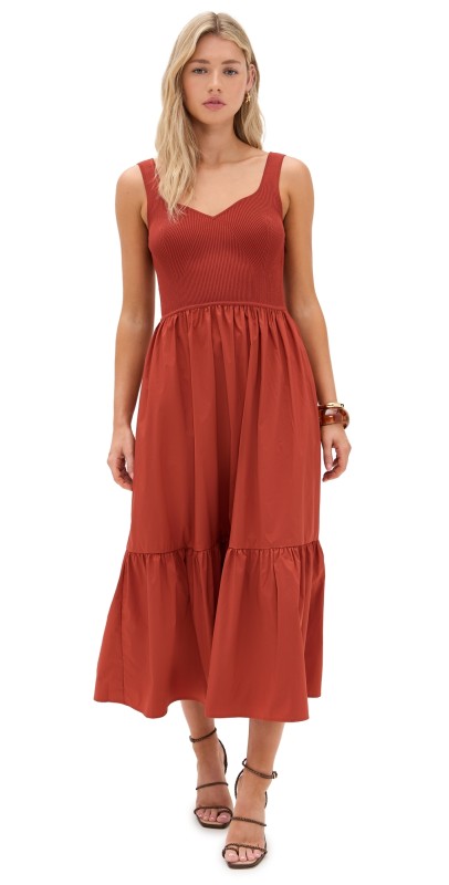 Tanya Taylor Josephina Dress Brick