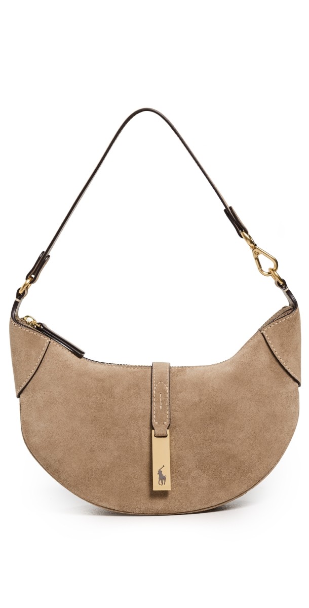 Polo Ralph Lauren Polo ID Suede Mini Shoulder Bag Clay