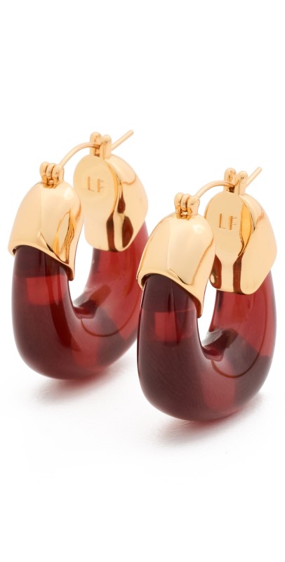 Lizzie Fortunato Mini Hoops in Currant Dark Red