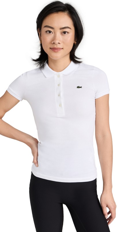 Lacoste x Bandier Short Sleeve Jersey Polo Blanc