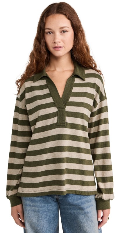 XIRENA Preston Tee Olive Stone