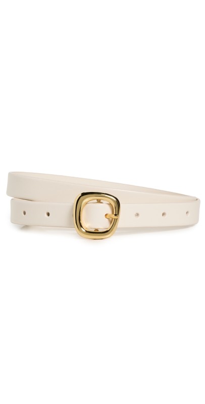 Madewell Skinny Puffy Buckle Belt Ivory