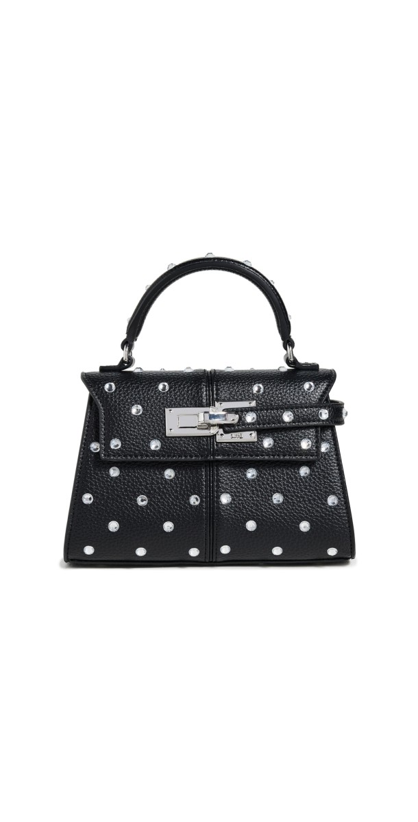 JW PEI Elise Artificial Crystal Top Handle Bag Black