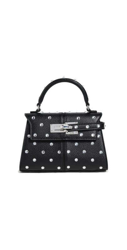 JW PEI Elise Artificial Crystal Top Handle Bag Black
