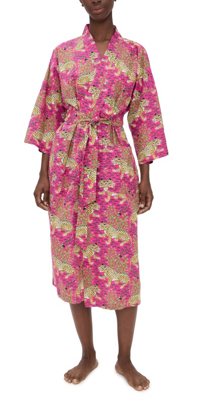 Printfresh Bagheera Long Robe Hot Pink