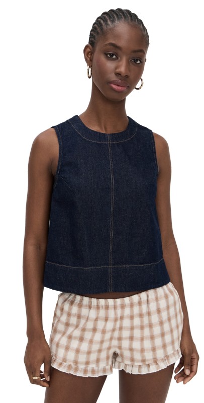 Madewell Denim Boxy Shell Top In Essex Wash Essex Wash