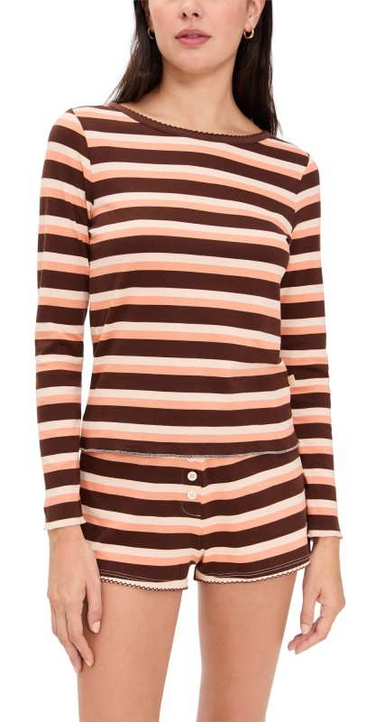 Cozyland by Morgan Lane Ellie Shortie Pajama Set Pumpkin Spice