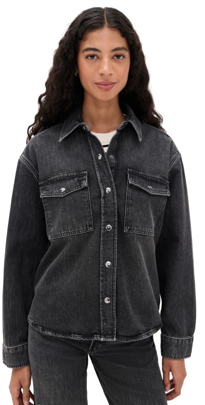ANINE BING Paxton Shirt Washed Black