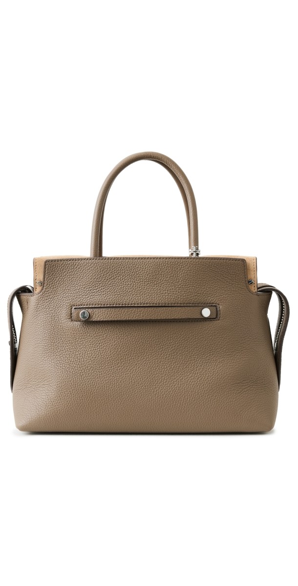 Tory Burch Mercer Pebbled Satchel Wild Mushroom