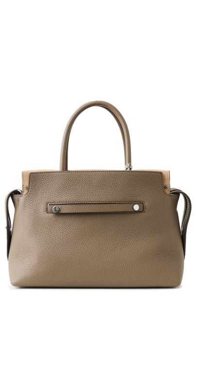 Tory Burch Mercer Pebbled Satchel Wild Mushroom