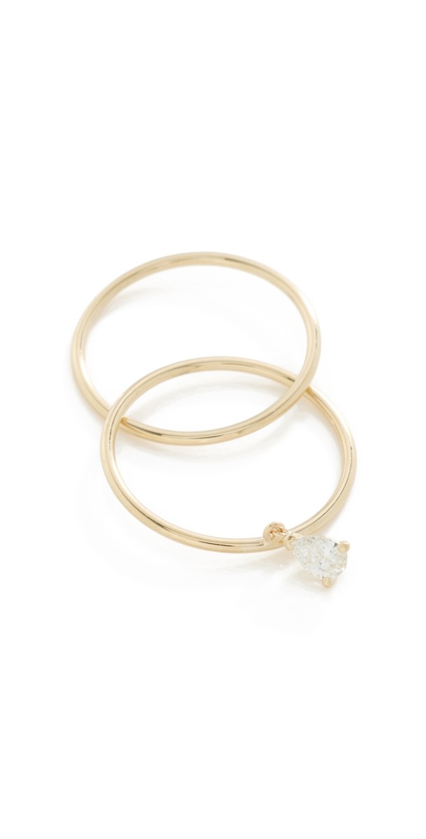 Isa Grutman 14k Double Band Diamond Ring Yellow Gold