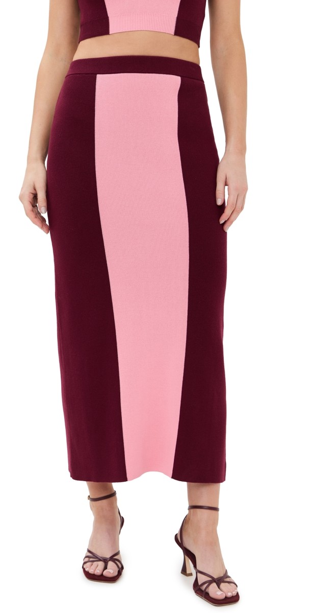 LE BOP Colorblocked Skirt Black & White