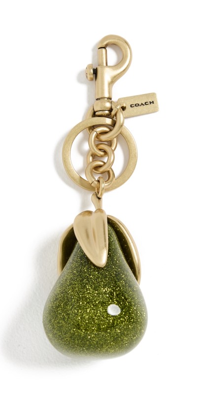 Coach Pear Charm Keychain Green Mult