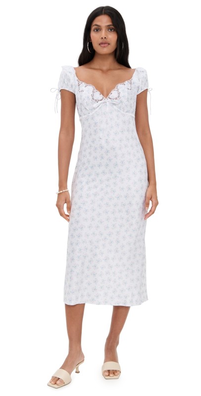For Love & Lemons Sweet Escape Slip Dress White