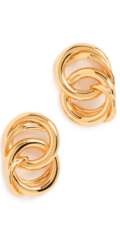 Galley Los Angeles Triple Infinity Earrings Gold