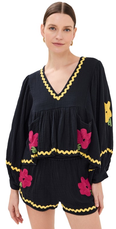 RHODE Renata Top Casablanca Blossom Embroidery