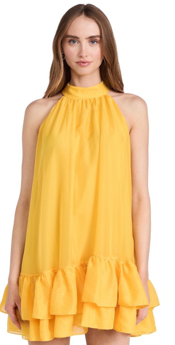 alice + olivia Erna Mini Dress Golden Rod