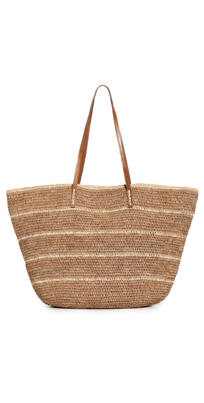 Mar Y Sol Cielo Tote Sand with Natural Stripes
