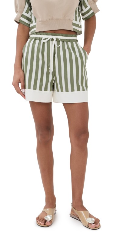 3.1 Phillip Lim Striped Boxer Shorts Thyme Multi