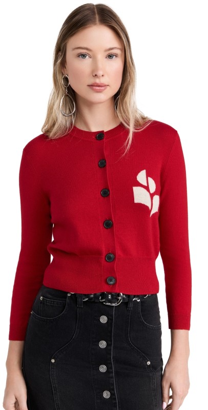 Isabel Marant Étoile Newton Cardigan Poppy Red