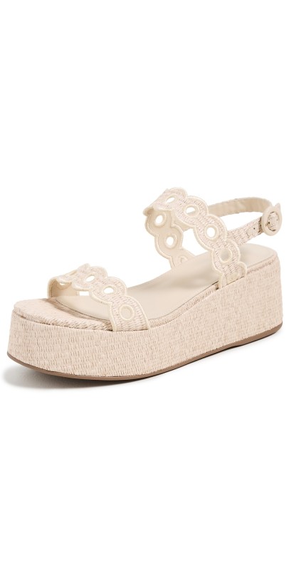 Larroudé Florence Broderie Flatforms Natural