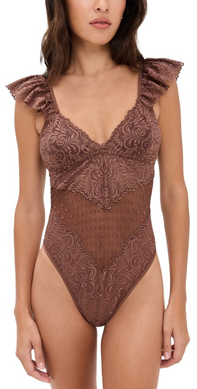 MUCCI Paola Thong Bodysuit Espresso