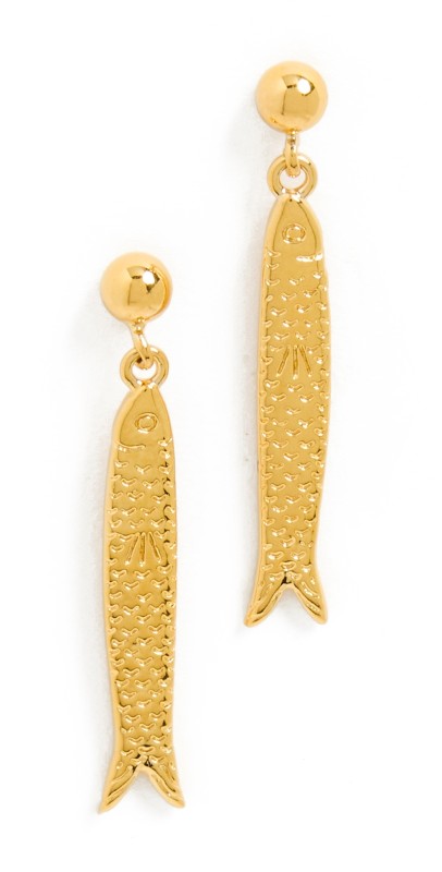 Anni Lu Hippie Fish Earrings Gold