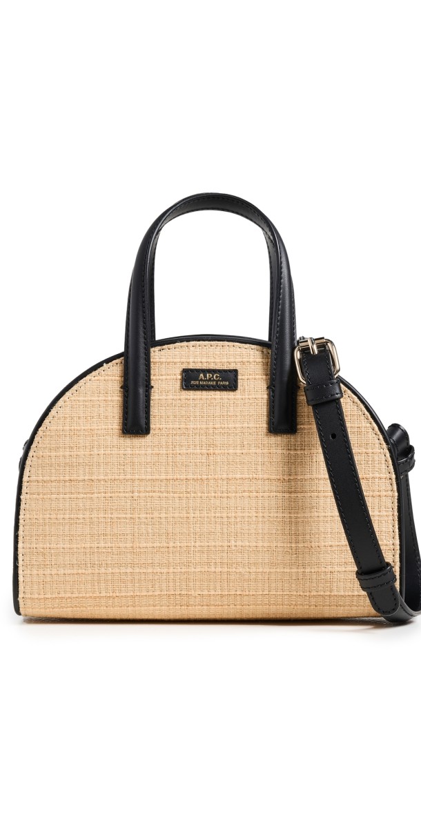 A. P.C. Demi Lune Small Tote TBK Beige/Black