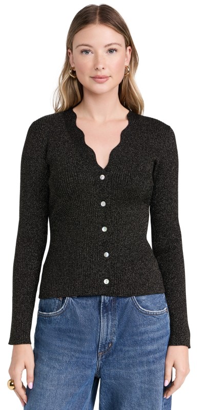 RAILS Dita Cardigan Gold Metallic