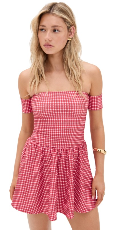 Bella Venice The Kat Mini Dress Red Gingham