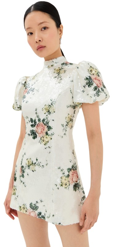 Tanner Fletcher Birdie Floral Sequin Mini Dress Floral Sequin