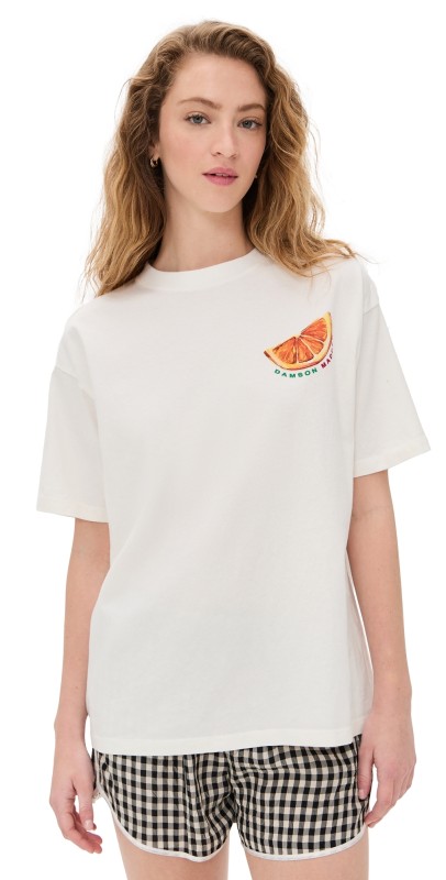Damson Madder Spritz Boyfriend Tee White