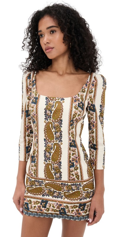 Cara Cara Belinda Mini Dress Paisley Trail Ivory