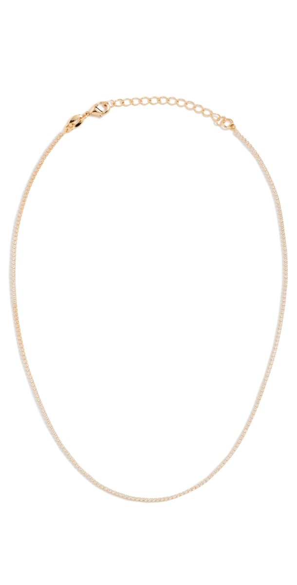 SHASHI Micro Teeny Tiny Tennis Necklace Gold