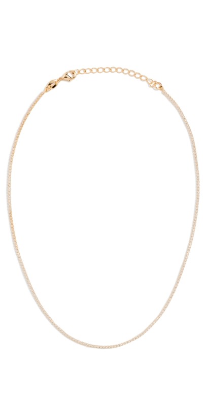 SHASHI Micro Teeny Tiny Tennis Necklace Gold