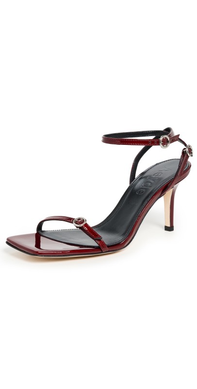 AEYDE Hallie Patent Calf Leather Red Metallic Sandals Red Metallic