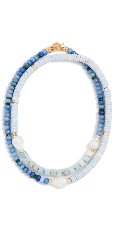 Lizzie Fortunato Cabana Necklace in Azure Sky Sky Blu