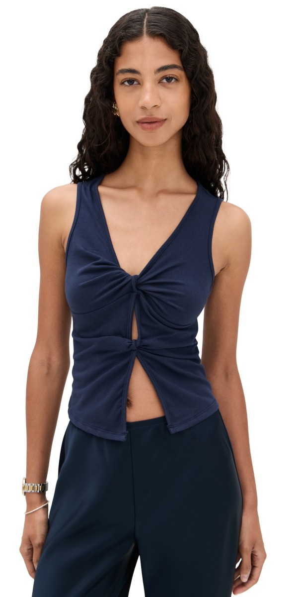 Reformation Tefi Knit Top Midnight
